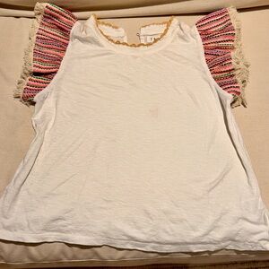 THML White Top with Pink and Gold Accents
